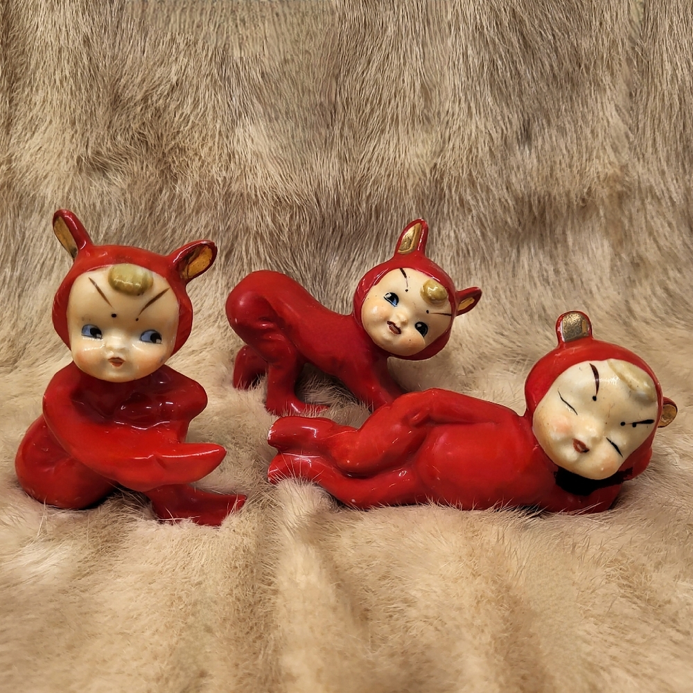 Vintage 1970s Porcelain Pixies.